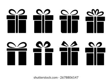 Silueta de ocho cajas de regalo, perfecto para ocasiones