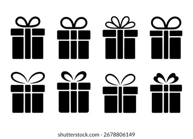 Silueta de ocho cajas de regalo, perfecto para ocasiones