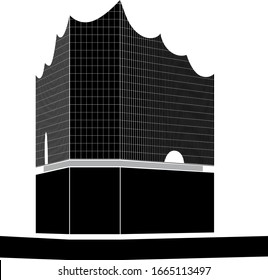 Silhouette of Elbphilharmonie Concert Hall at Hamburg