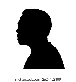 Silhouette of an elderly Black man – vector illustration