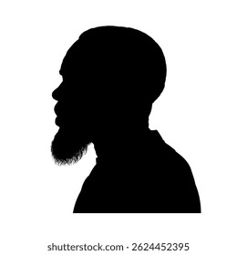 Silueta de un anciano negro – Ilustración vectorial
