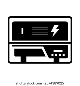 Silhouette of electric generator. Vector.