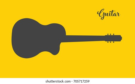 silhouette of electric guitar.black and white.vector illustration