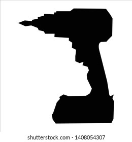 silhouette of electric screwdriver, working motive