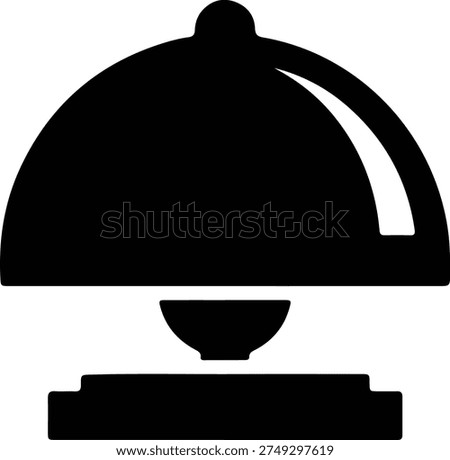 silhouette elegant cloche serving tray food meal icon graphic vector design