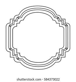 silhouette elegant heraldic decorative frame vector illustration