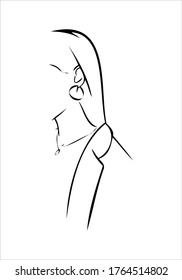 Silhouette de la elegante dama vector.  Figura femenina. Esbozo de niña. Cuerpo delgado estilizado. Logo de una mujer sexy