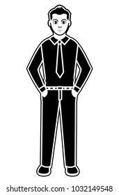 silhouette elegant man with shirt and pant design