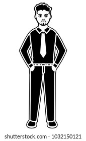silhouette elegant man with shirt and tie design