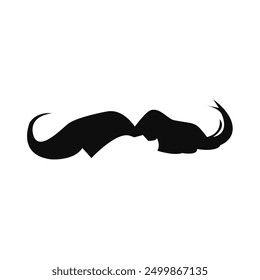 Silhouette of an elegant mustache. Black icon of a classic gentleman's mustache. vector art illustration