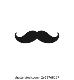 Silhouette of an elegant mustache. Black icon of a classic gentleman's mustache