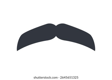 Silhueta de bigode elegante isolado no fundo branco. Ícone preto bigode de cavalheiro clássico. Whisker. Ilustração vetorial