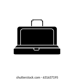 silhouette elegant suitcase open