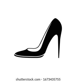 silhouette of elegant woman's shoe