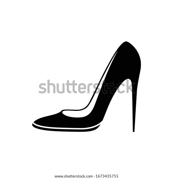 Silhouette Elegant Womans Shoe Stock Vector (Royalty Free) 1673435755
