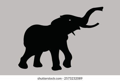 Silhouette Elephant Design witn Black Colour