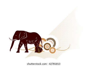 Silhouette of elephant as graphic background.