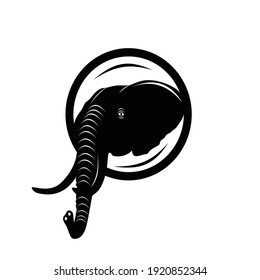 Silhouette eines Elefantenlogo