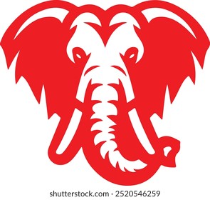 Silhouette Elephant mascot logo in white background
