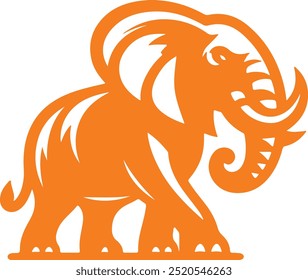 Logo de la mascota del elefante en el fondo blanco