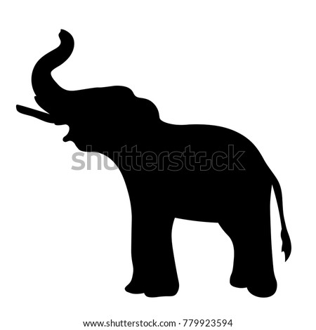 Free 135 Trunk Up Silhouette Elephant Svg SVG PNG EPS DXF File