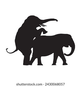 silhouette elephant Vector Designs Illustration. breeding. black isolated white background