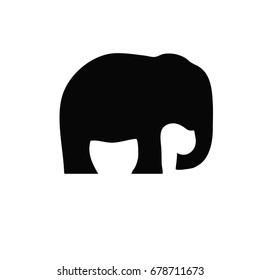 Silhouette of a elephant. Vector icon elephant.