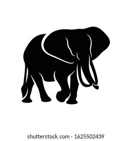 Silhouette elephant vector ilustration design black and white colour