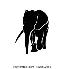 Silhouette elephant vector ilustration design black and white colour