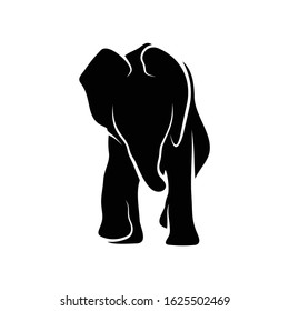 Silhouette elephant vector ilustration design black and white colour