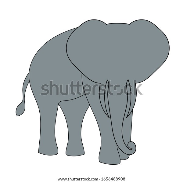 Silhouette Elephants Vector Line Art Stock Vector (Royalty Free) 1656488908