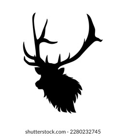silhouette of elk head. deer, moose. animal, wild, hunting concept. suitable for poster, sticker, print, web, and more. vector illustration.