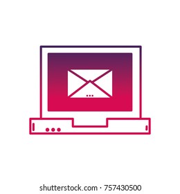 silhouette e-mail text message inside laptop technology