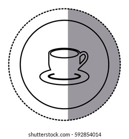 silhouette emblem cup with plate icon, vector illustraction design image
