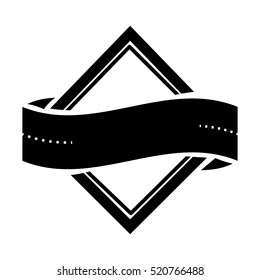 silhouette emblem heraldic with diamond shape