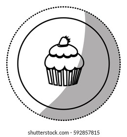 silhouette emblem muffin icon, vector illustraction design image