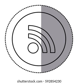 silhouette emblem wifi icon, vector illustraction design image