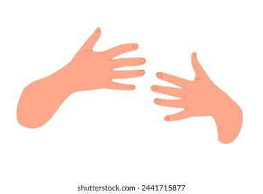 Silhouette  embrace hands isolated on white background