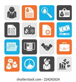 Silhouette Employment and jobs icons - vector icon set