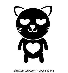 silhouette enamored cat cute feline animal