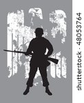 Silhouette of a enemy soldier with a rifle