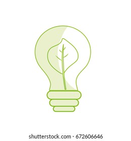 silhouette energy bulb with leaf inside to environment care