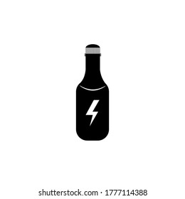 The silhouette of an energy drink bottle with a white background. vector illustration