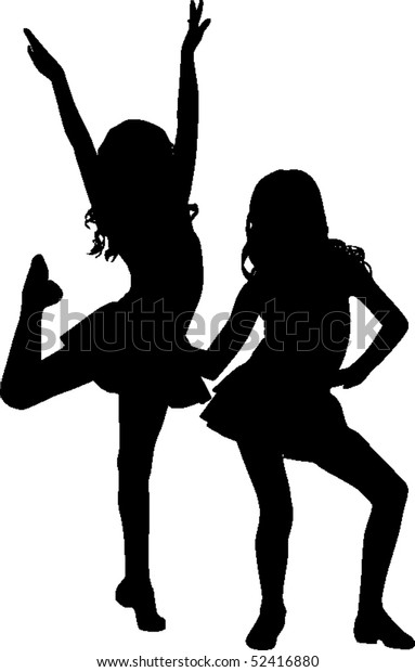 Silhouette Enjoy Girls Stock Vector (Royalty Free) 52416880