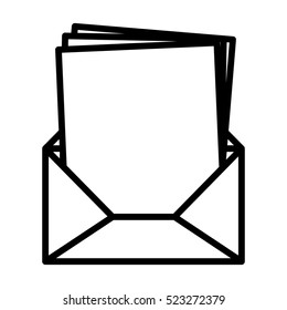 silhouette envelope opened with multiple sheets