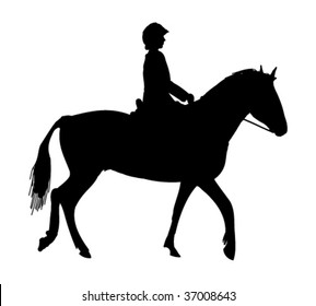 Silhouette Equestrian Horse Rider Icon