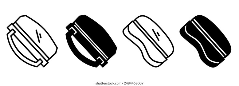 Silhouette of eraser icon illustration on white background. Eraser icon set for business. Stock vector.
