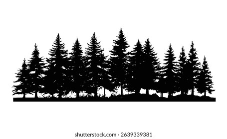 Silhouette of Evergreen Trees Perfectly Crafted for Nature and Landscape Design Purposes