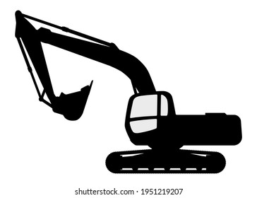The silhouette of the excavate on a white background.