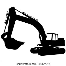excavator silhouette images stock photos vectors shutterstock https www shutterstock com image vector silhouette excavator construction building 81829042
